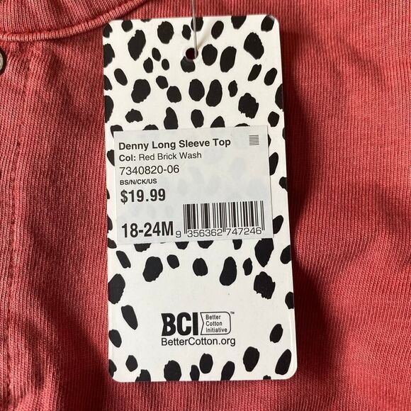 Cotton:on Baby Denny Long Sleeve Shirt Red Brick Wash 18-24 Months - Picture 4 of 8